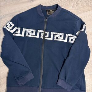 Navy Zip-Up Men's Sweater